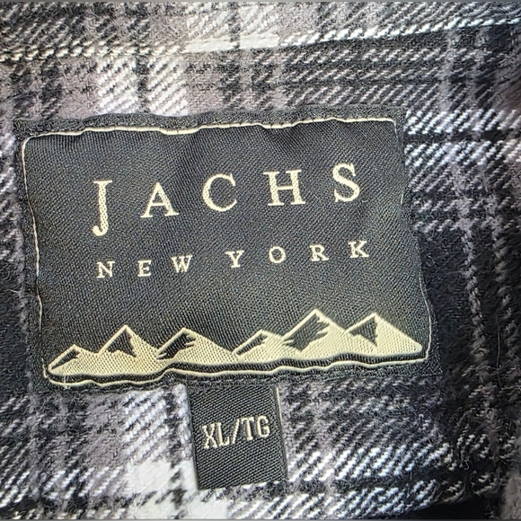 Jachs Men's Black and White Flannel Plaid Button Down Shirt. Xl - Picture 6 of 7
